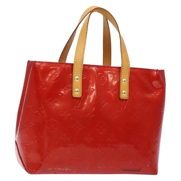 LOUIS VUITTON Monogram Vernis Reade PM Hand Bag Red Rouge M91088 - Picture 1 of 13